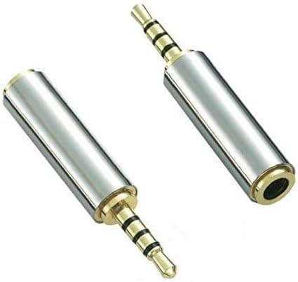 Josi Minea 2.5mm Male to 3.5mm Female Audio Adapter Premium Quality Converter Headphone Earphone Headset 3 Ring Jack - Stereo or Mono