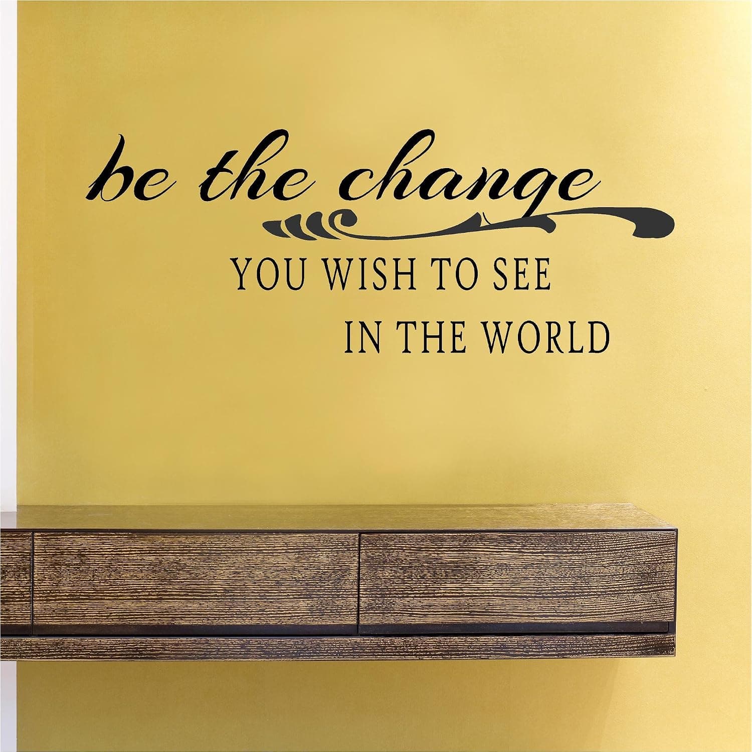 Be The Change You Wish to See in The World Vinyl Wall Decals Quotes Sayings Words Art Decor Lettering Vinyl Wall Art Inspirational Uplifting
