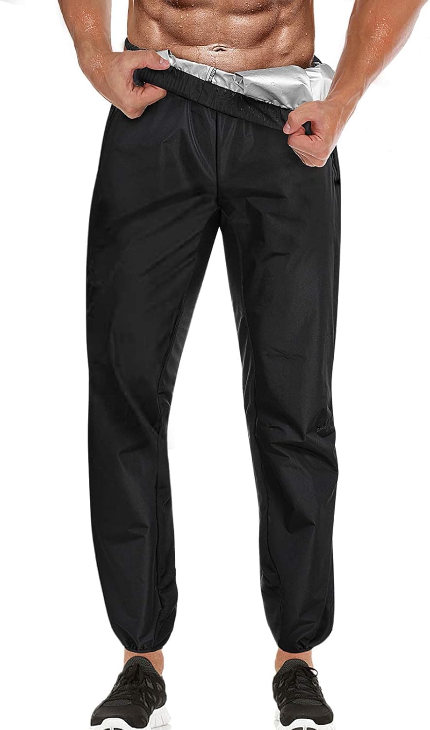 Junlan Sauna Suit for Men Sweat Jacket for Men Sweat Sauna Pants Gym Workout Sweat Suit