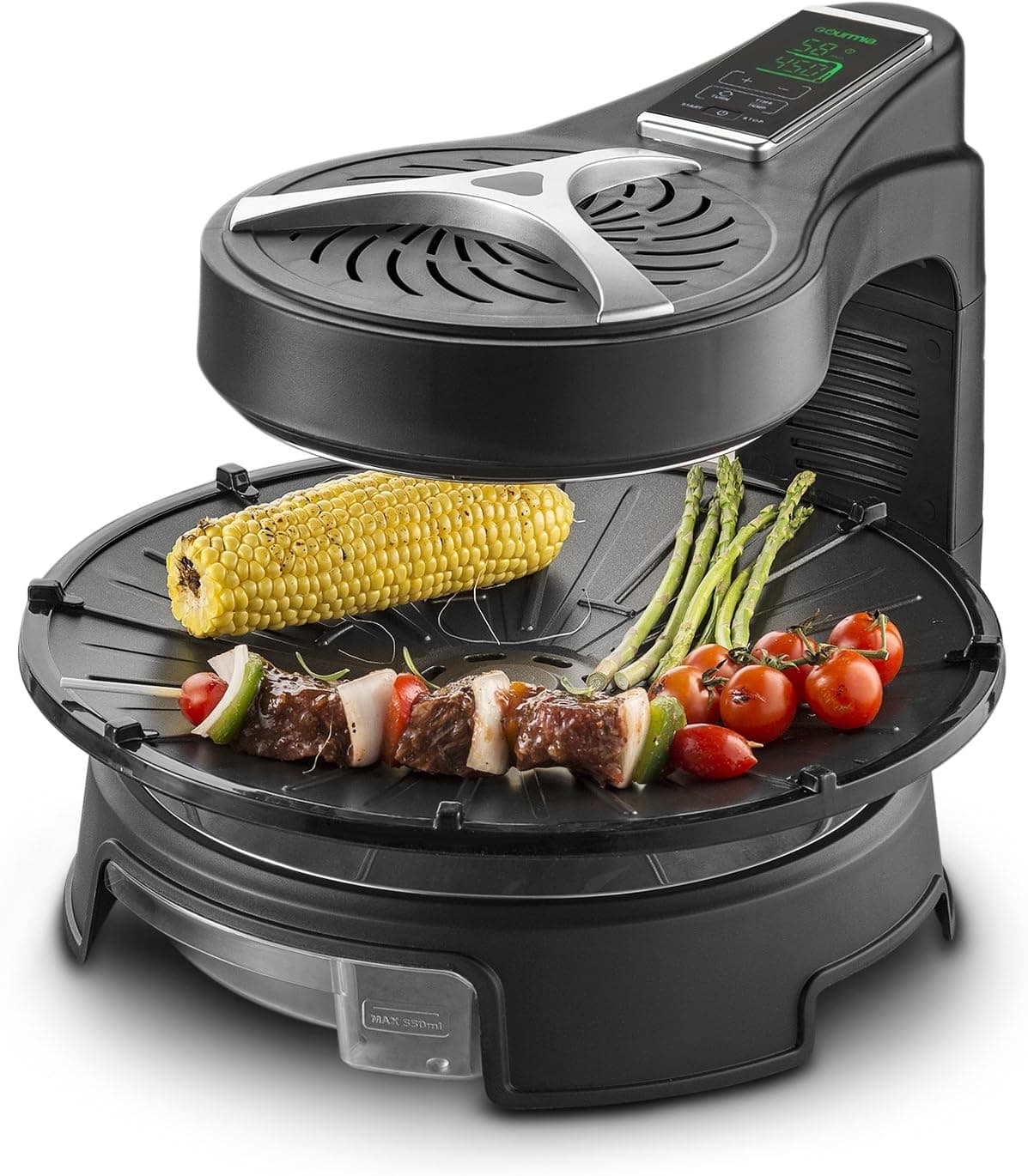Gourmia GHG1600 Rotating Grill, One Size, Black