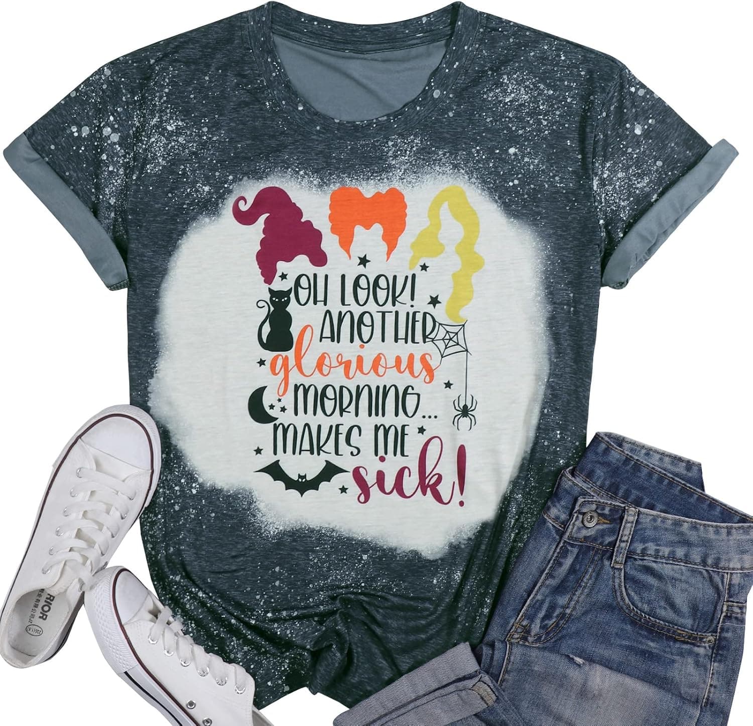 Oh Look Another Glorious Morning Makes Me Sick Halloween T Shirt Women Sanderson Sisters Top Tees