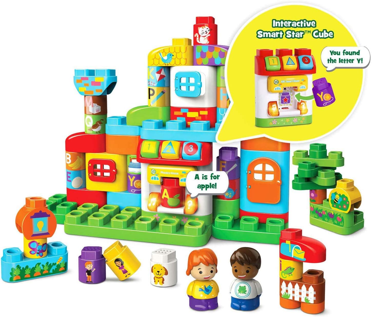 LeapFrog LeapBuilders ABC Smart House Interactive Learning Blocks Playset, Multicolor
