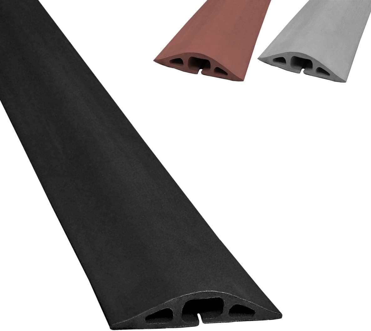 Electriduct D-2 Rubber Duct Cord Cover - 36 Inch (3 Feet) Black Floor Cable Protector