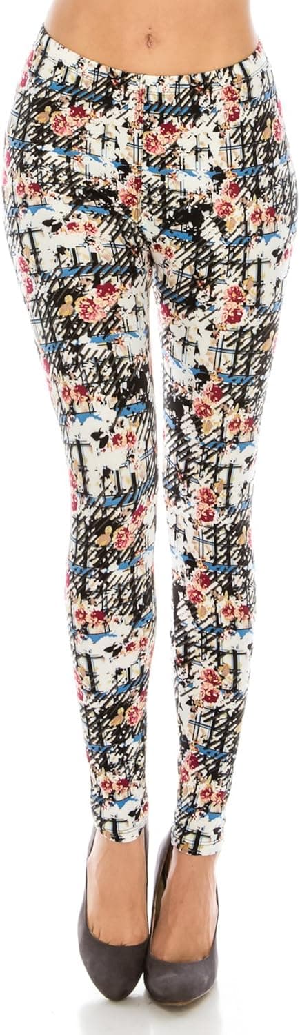 The Leggings Gallery Women's Printed Fashion Leggings Ultra Soft Solid & Patterned - Regular/Plus Sizes