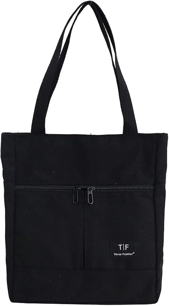Tote Bags for Women Canvas Lightweight Shoulder Bag Casual Handbags Large Capacity Work Bag Travel Handle Bag,Black