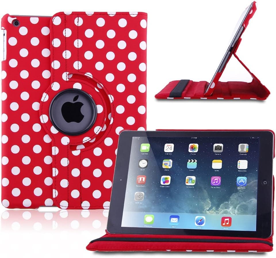 iPad Air 1st (iPad 5) Cover, TOPCHANCES(TM) 360 Degrees Rotating PU Leather Case Smart Cover Stand Support Wake/Sleep Function w Stylus Pen