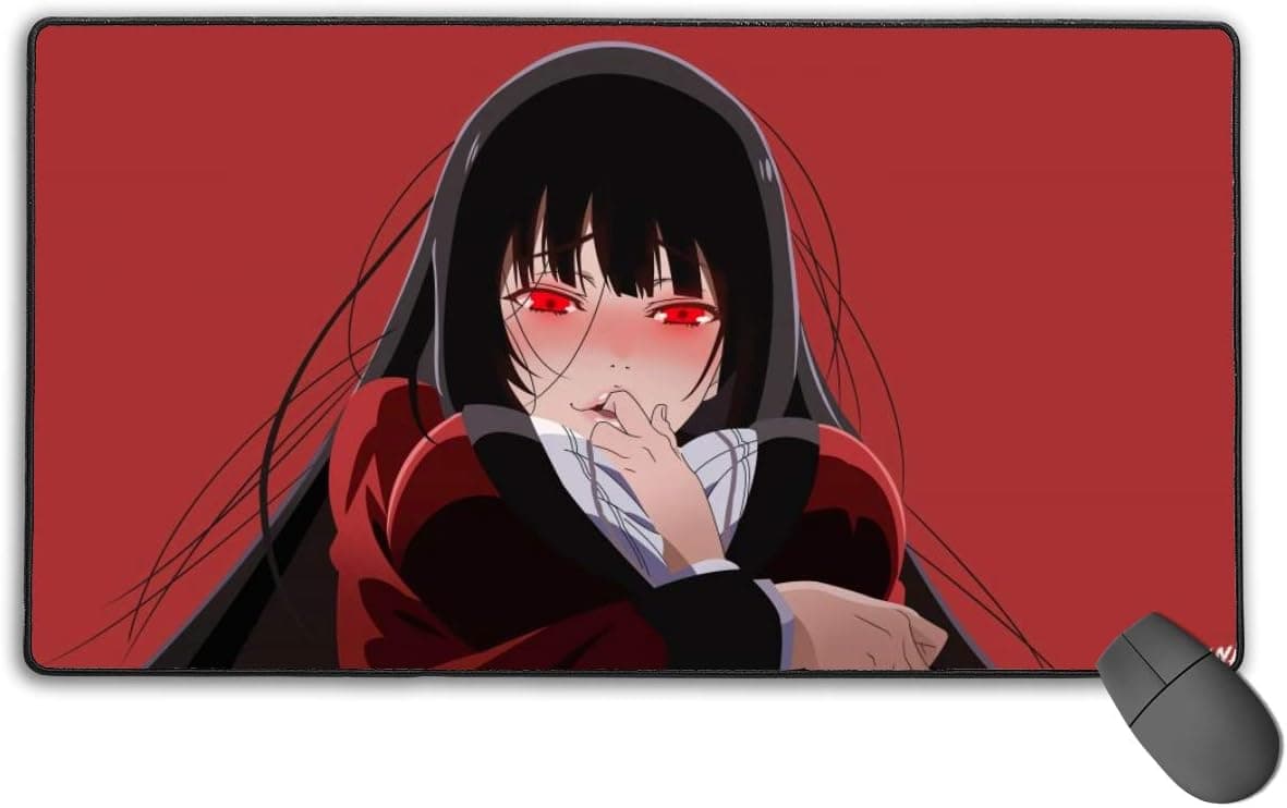 LYBZS Yumeko Kakegurui Gaming Mouse Pad Large Design Computer Keyboard Mat for Office Gaming Home 25 x 30cm