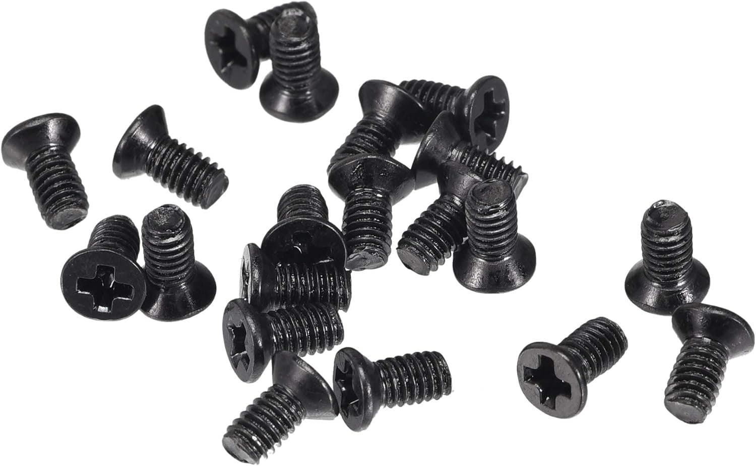 uxcell M2.5 x 5mm Phillips Screw Fasteners Black for Laptop PC TV Fan Switch 500pcs