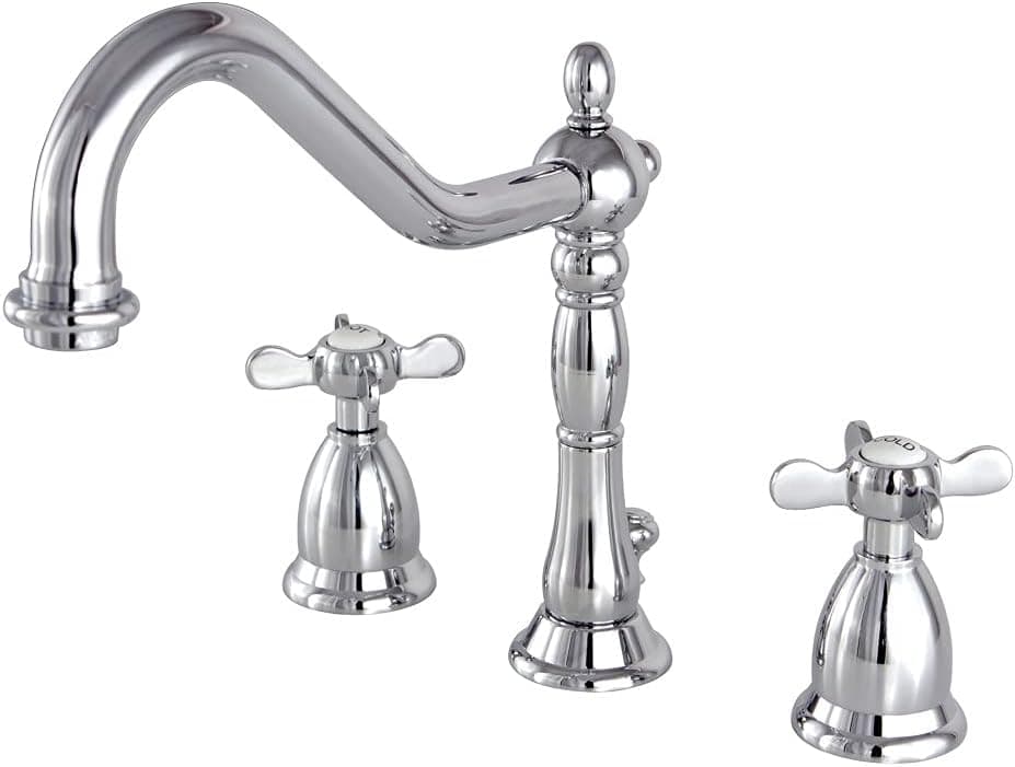 Kingston Brass KS1991BEX Essex Widespread Bathroom Faucet, 8-1/2" In Spout Reach, Polished Chrome