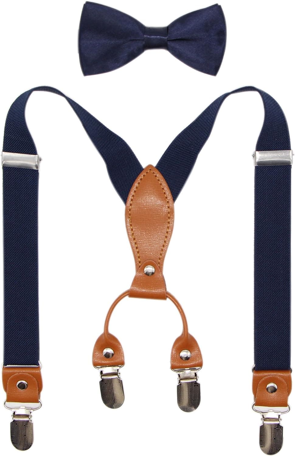 Suspenders & Bowtie Set for Kids and Baby - Adjustable Elastic X-Band Strong Braces