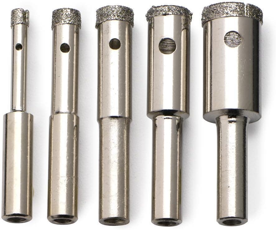 CECII 5Pcs 1/4-Inch Shank Hole Saw Bits with Heavy Duty Diamond Dust Coating