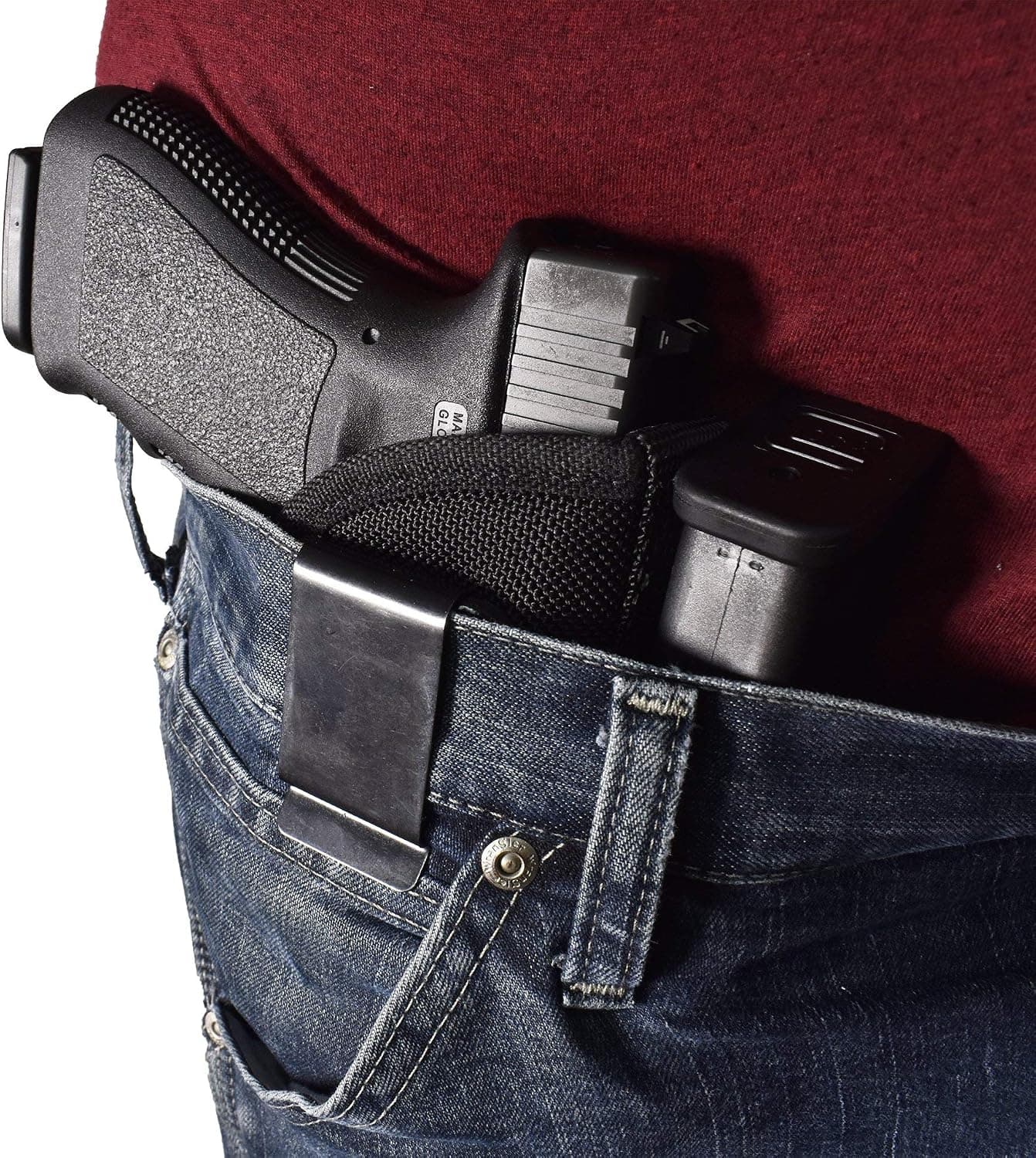 BlueStone Safety Compact Concealed Carry IWB Handgun Holster| Full Size Inside Waistband holster for 1911, Ruger SR9, S&W Shield, Glock 17/19/21/22/23/26/27/30, Sig Sauer 229, Springfield XDS