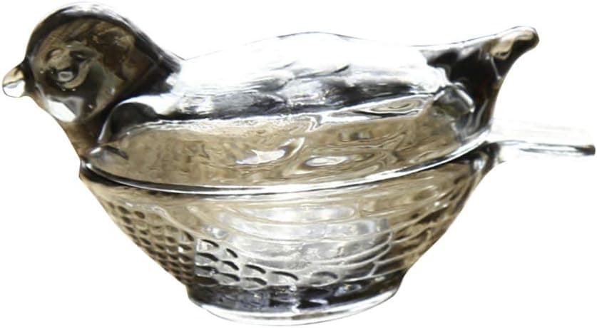 Garneck Glass Bird Decoration Storage Jar Jewelry Storage Box Wedding Party Decoration Gift (Smoky Gray Bird）