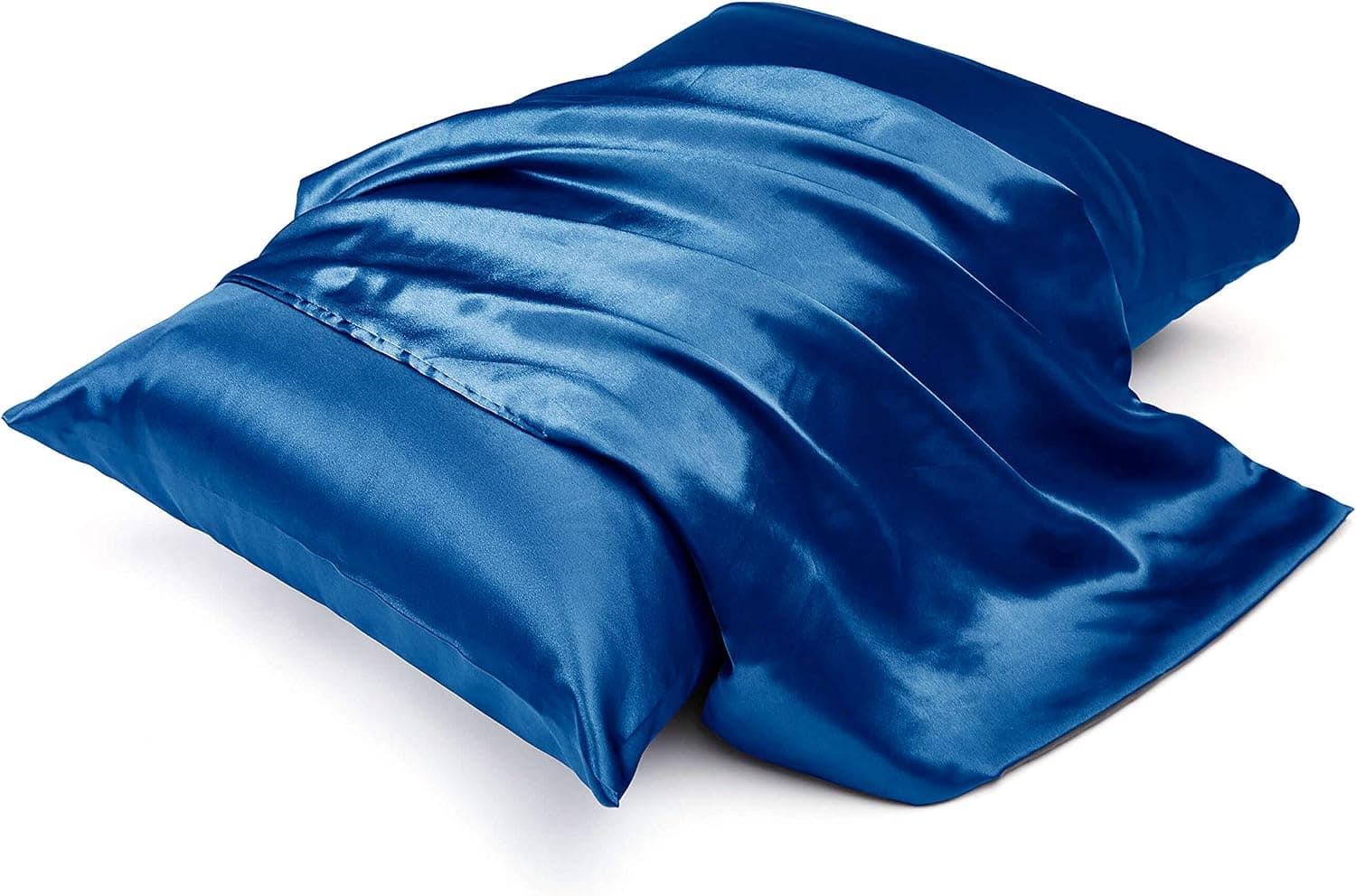downluxe Soft Satin Pillowcase (2 Pack) - Breathable Pillow Covers for Hair and Skin with Envelope Closure, Queen(20"x30"), Navy