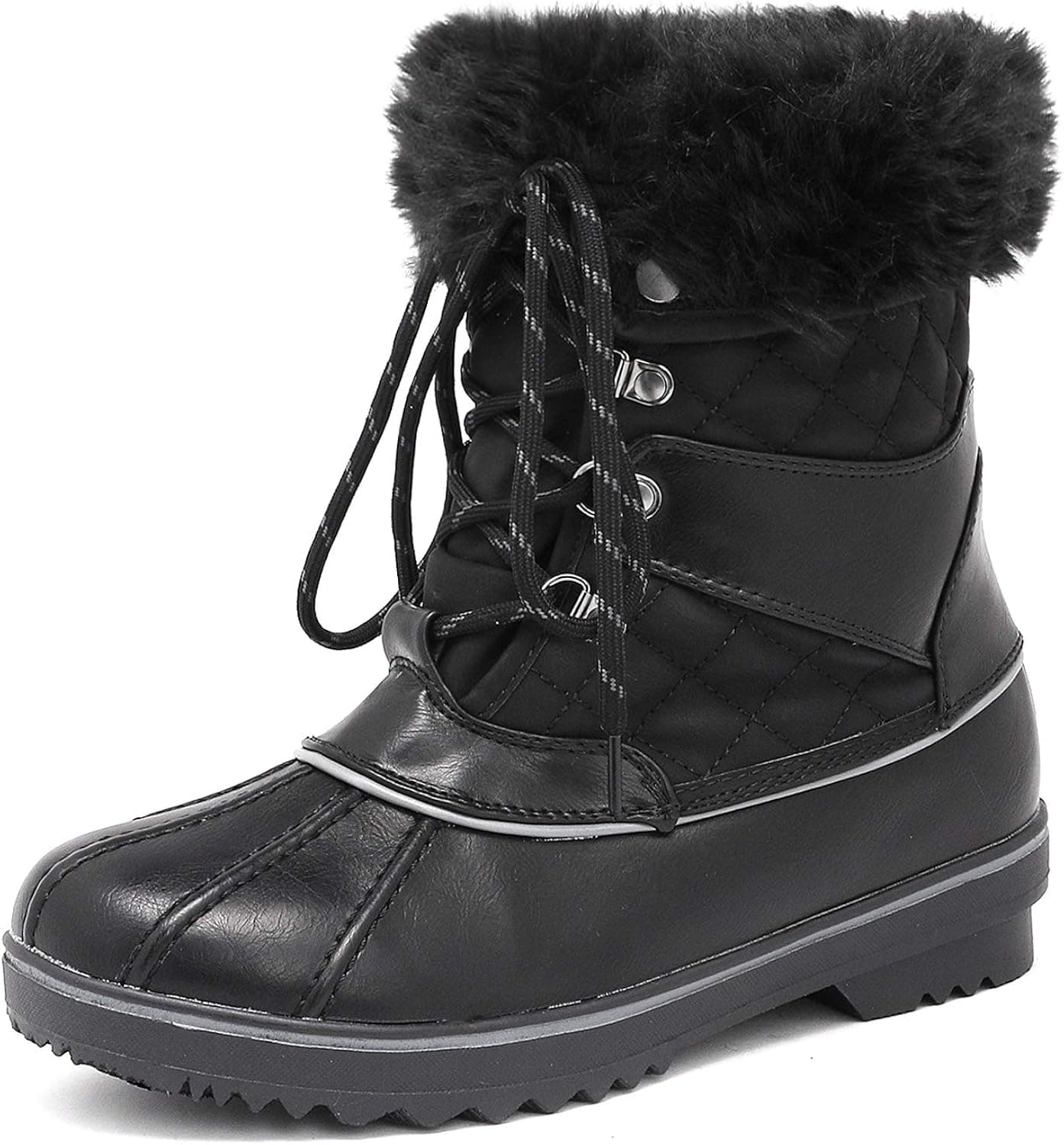 DREAM PAIRS Women's River_2 Black Mid Calf Winter Snow Boots Size 6 M US