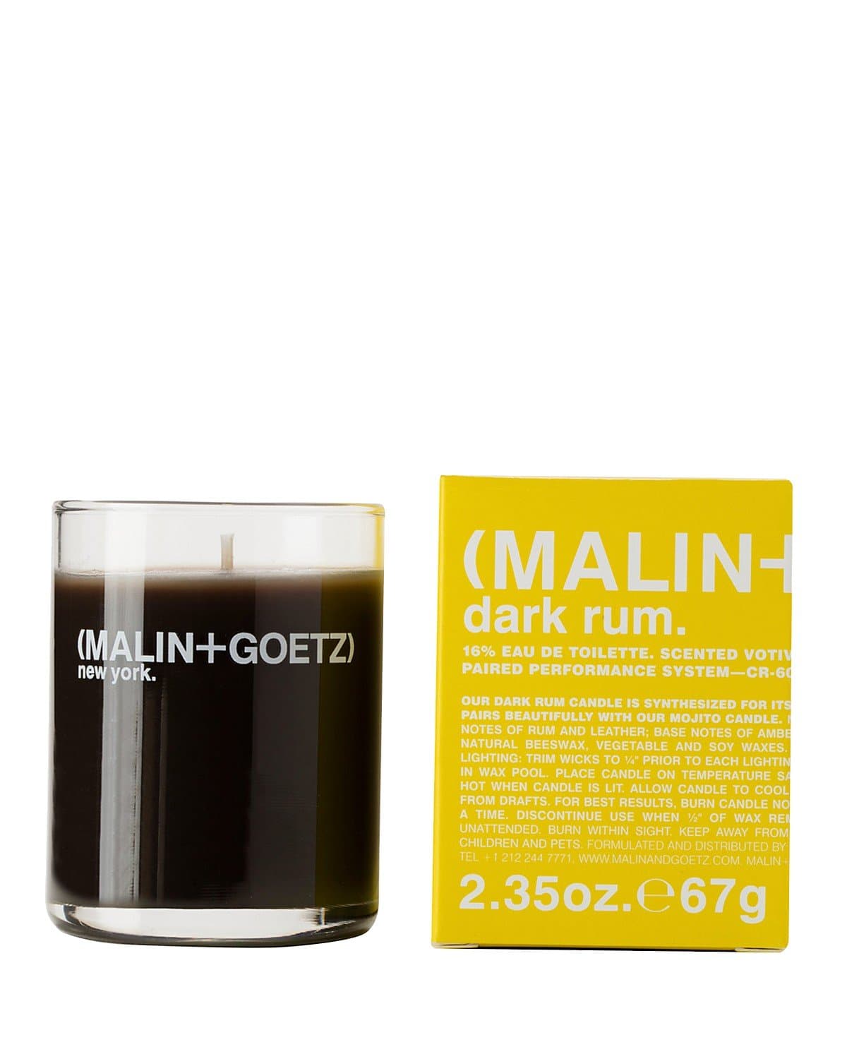 Malin (1) and Goetz Dark Rum Votive Candle, 2.35oz (Small Votive Candle)