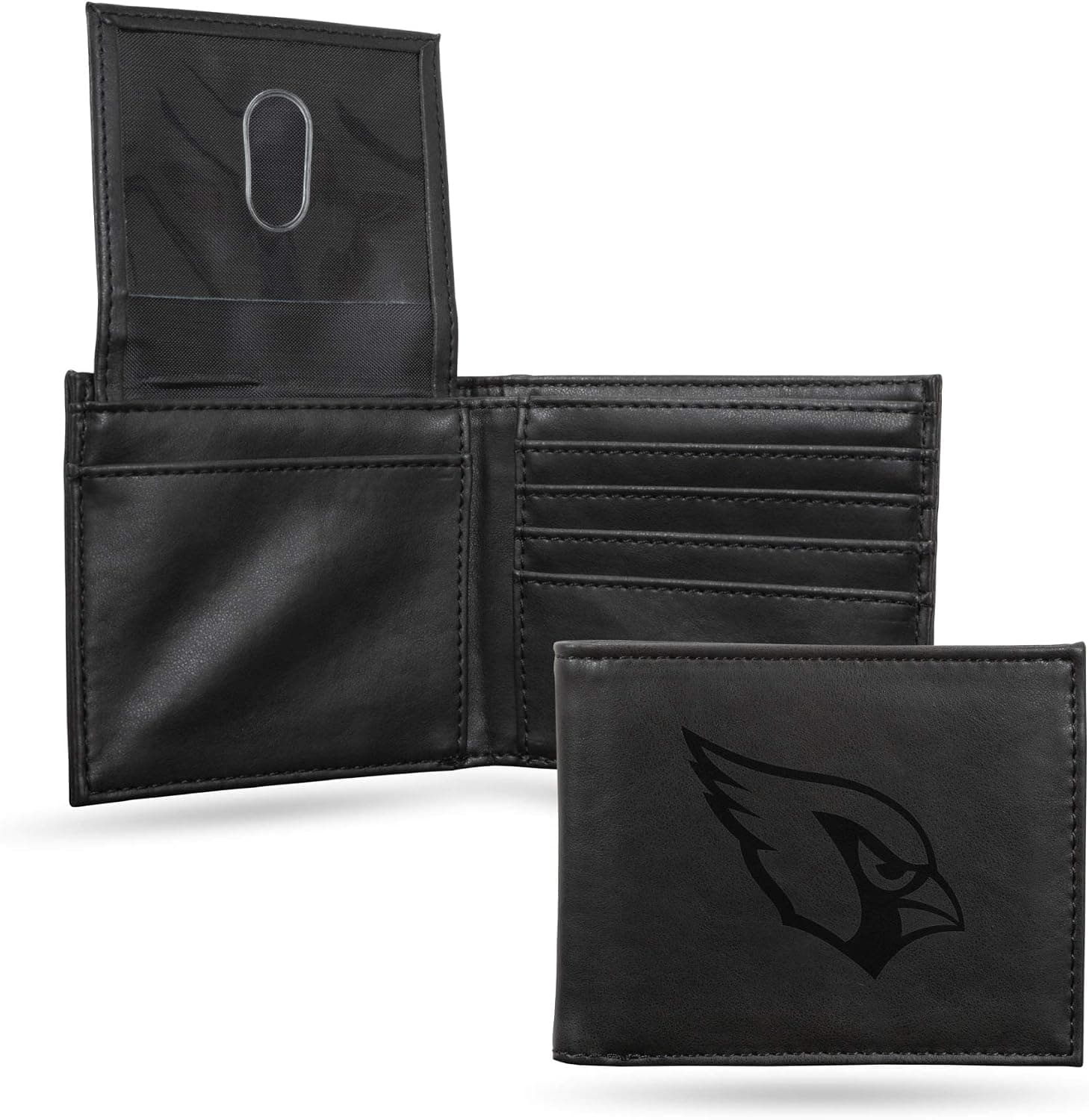 Rico Industries NFL Laser Engraved Billfold Wallet Laser Engraved Bill-fold Wallet - Slim Design - Great Gift