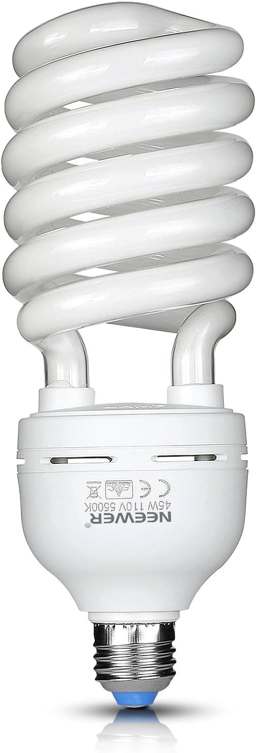 Neewer® Tri-phosphor CFL Daylight Balanced Bulb with 5500K 45Watt E27 for Photography and Video Studio Lighting