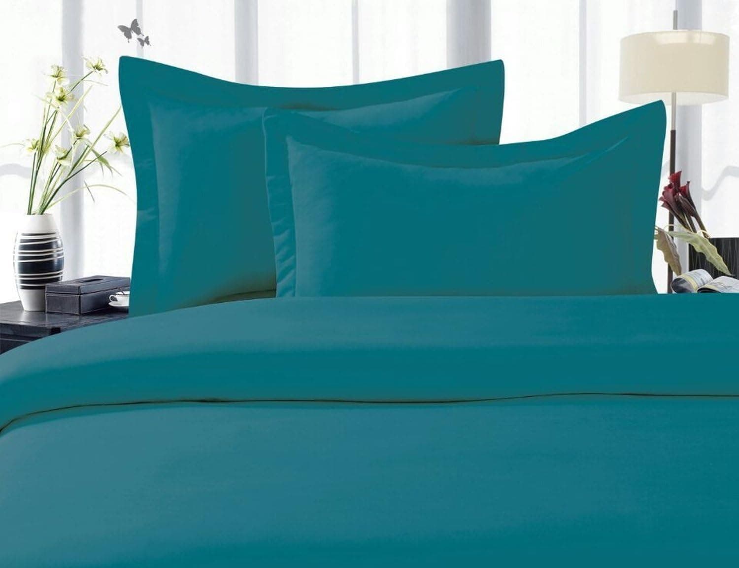Elegant Comfort 1500 Thread Count Egyptian Quality Super Soft Wrinkle Free 2-Piece Pillowcases, Standard Size - Turquoise