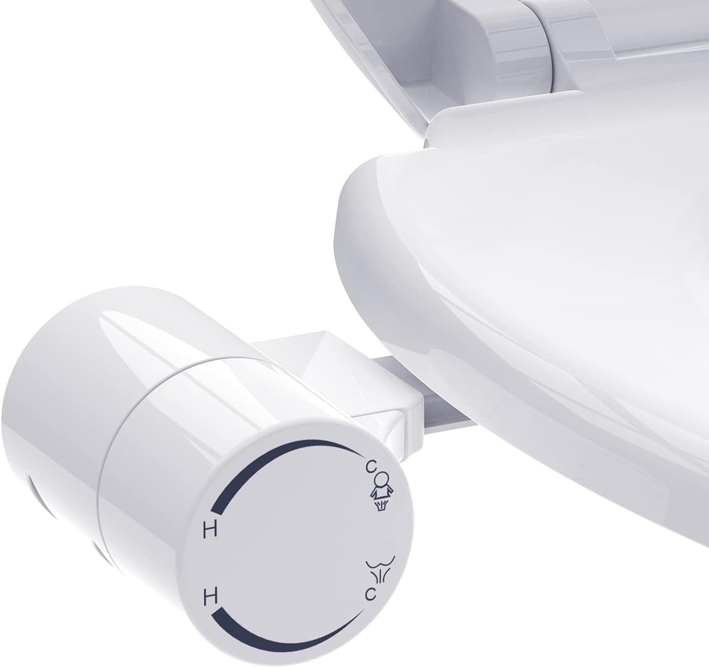 JOM Bidet Attachment for Toilet Seat Round Ultra Slim Dual Sprayer Bidet Toilet Warm Water Non-Electric Hot and Cold Water Beday