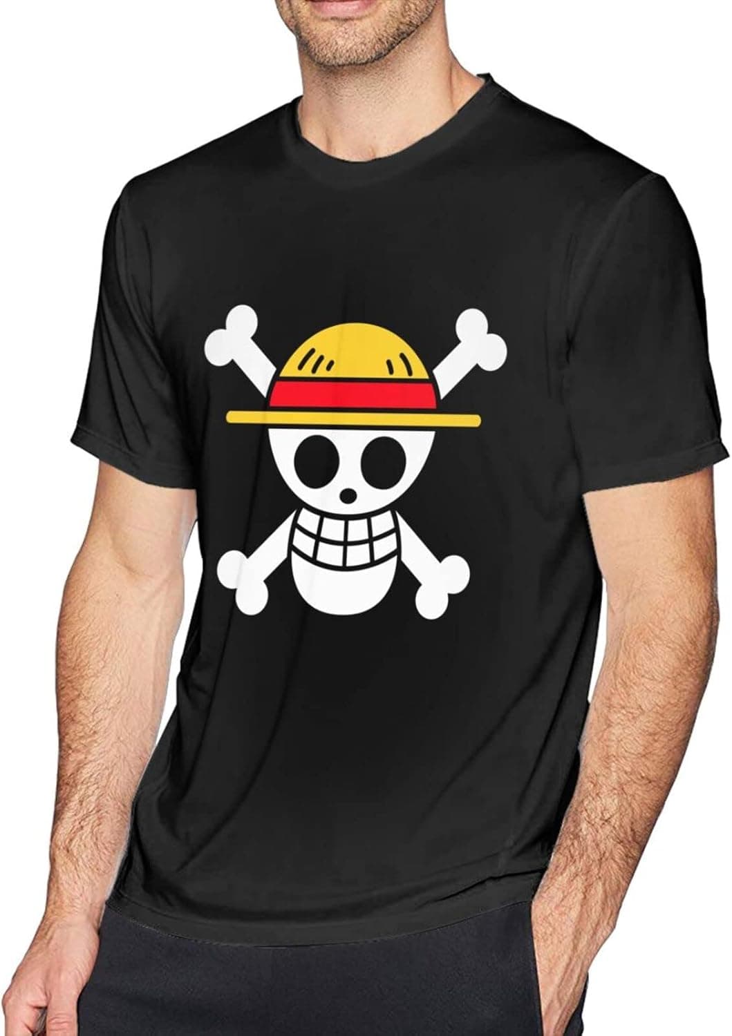 Bilcesa One for Piece Anime Shirt Men's Basic Short Sleeve Round Collar Fashion T-Shirt(S-6XL)