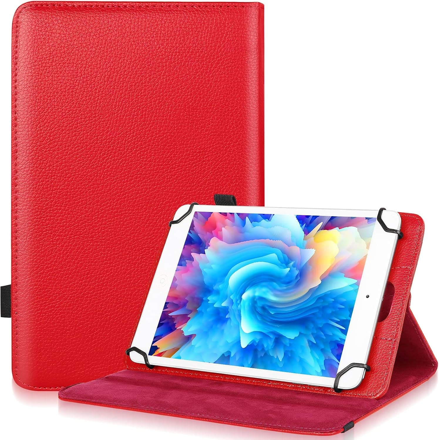 UrbanX 7"-8" Inch Universal Tablet Case Protective Cover Folio for Amazon Kindle Fire HDX 7 8 Inch 360 Degree Rotatable Kickstand Multiple Viewing Angles Credit Card Holder