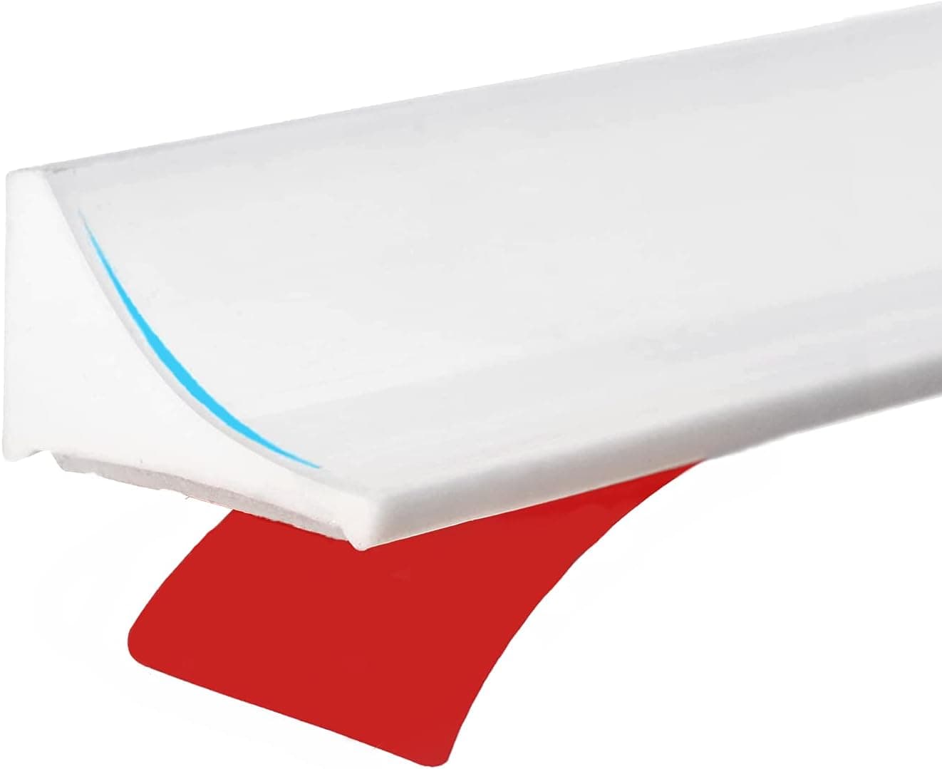78 Inch Adhesive Collapsible Shower Threshold, Shower Threshold Strip, Silicone Sink Splash Guard, Bathroom Water Barrier - for Kitchen Sink, Bathroom, Shower (78 inch, White)