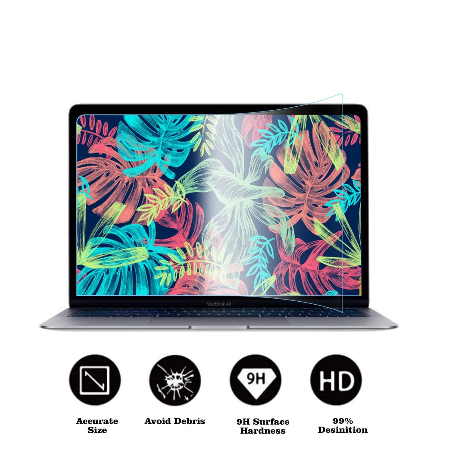 Flexible Willow Glass Screen Protector Compatible 2018 New MacBook Air 13 Inch(Model:A1932)& New MacBook Pro 13 Inch(Model:A1706 A1708 A1989,Ultra Thin Anti Scratch and Bubble Free Glass screen Cover