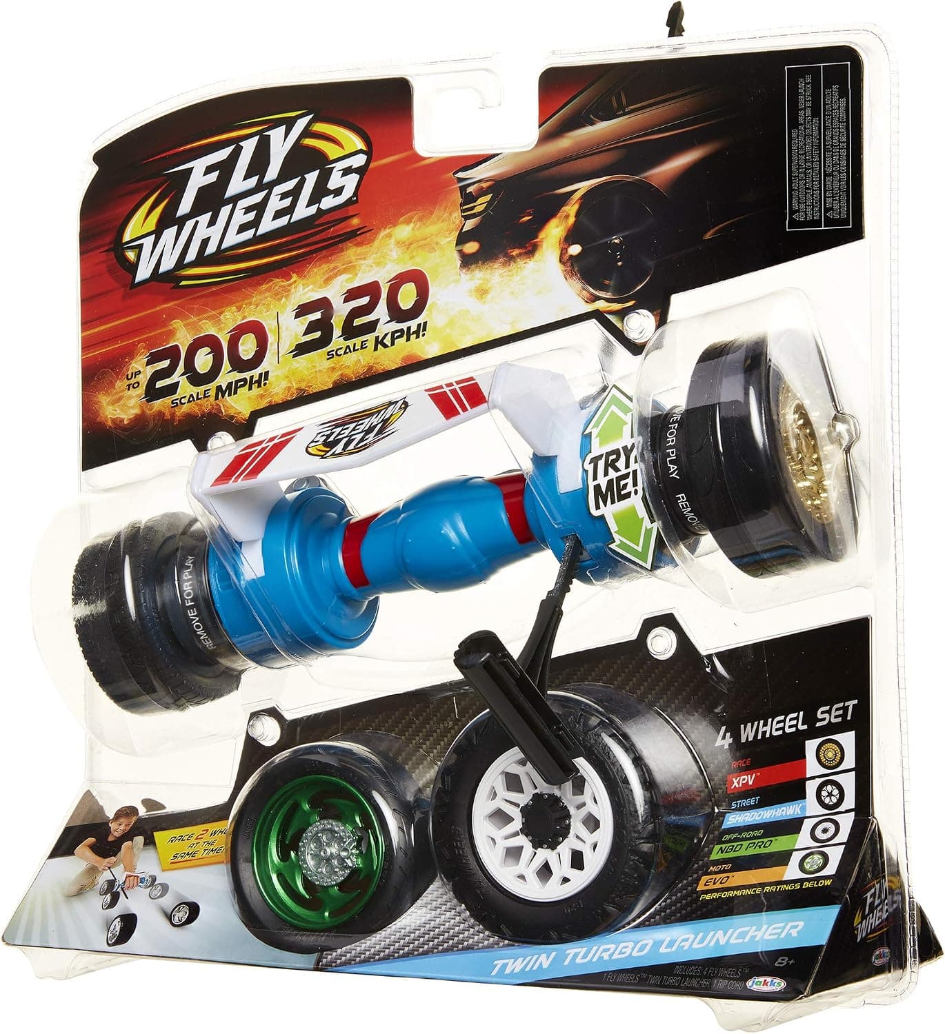Fly Wheels Twin Turbo Launcher- Rip it up to 200 Scale MPH, Fast Speed, Amazing Stunts & Jumps up to 30 feet! All Terrain Action: Dirt, Mud, Water, Snow- One of The Hottest Wheels Around!