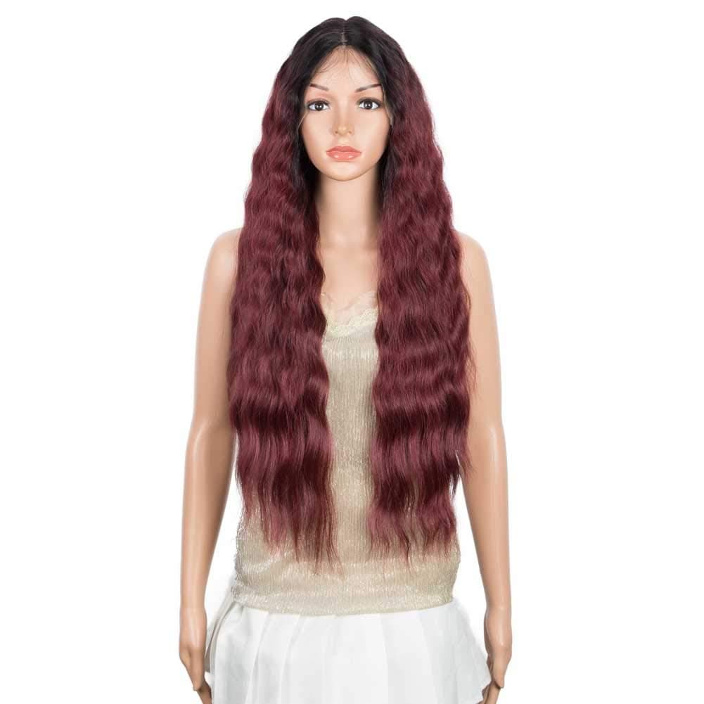 DÉBUT Lace Front Wigs 30 inches Water Wave Super Long Synthetic Wigs with Baby Hair Heat Resistant 240g 6 inches Lace Parting 150% Density (LACE 30", TT1B/530)