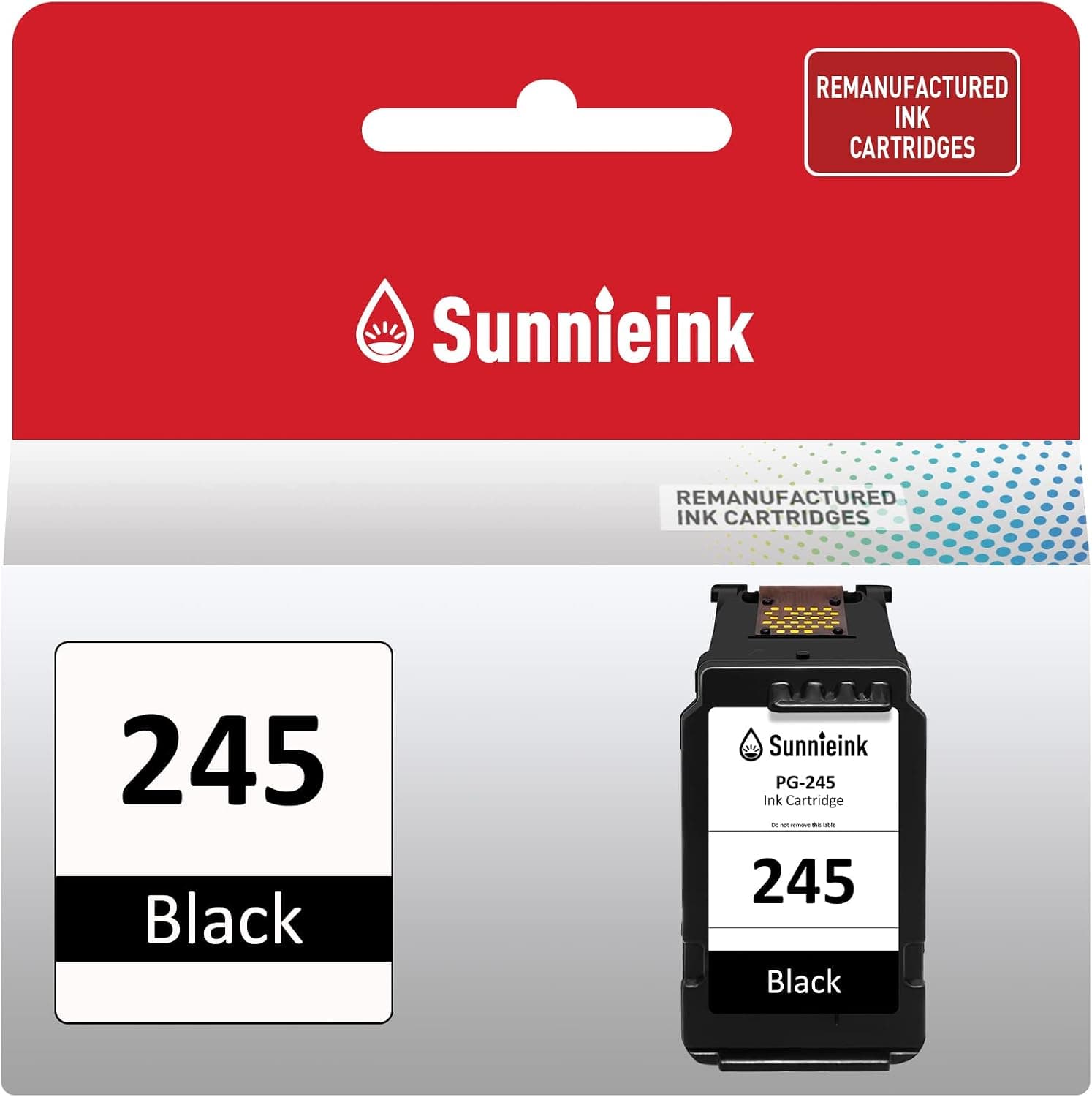 245 Black Ink, Remanufactured Replacement for Canon PG-245 PG-243 245 Ink Cartridge for Pixma MX490 TS202 MG3020 MG2924 MG2420 MG2520 MX492 MG2522 MG3029 MG2922 MG2525 MG3022 TS3120 Printer (1 Black)