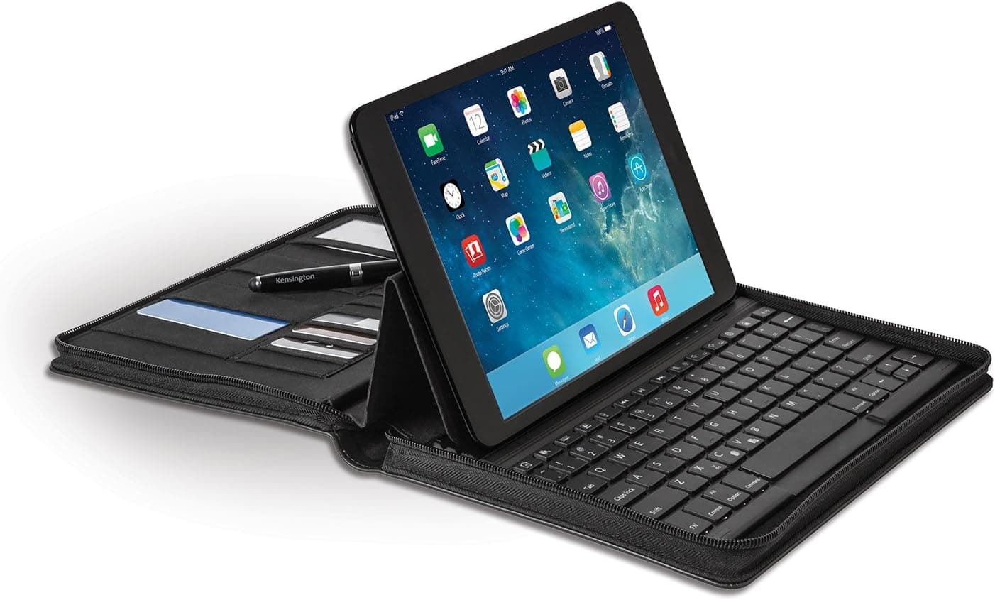 Kensington KeyFolio Executive Zipper Folio Case with Removable Bluetooth Keyboard for iPad Air 2 and iPad Air (iPad 5) (K97009US)