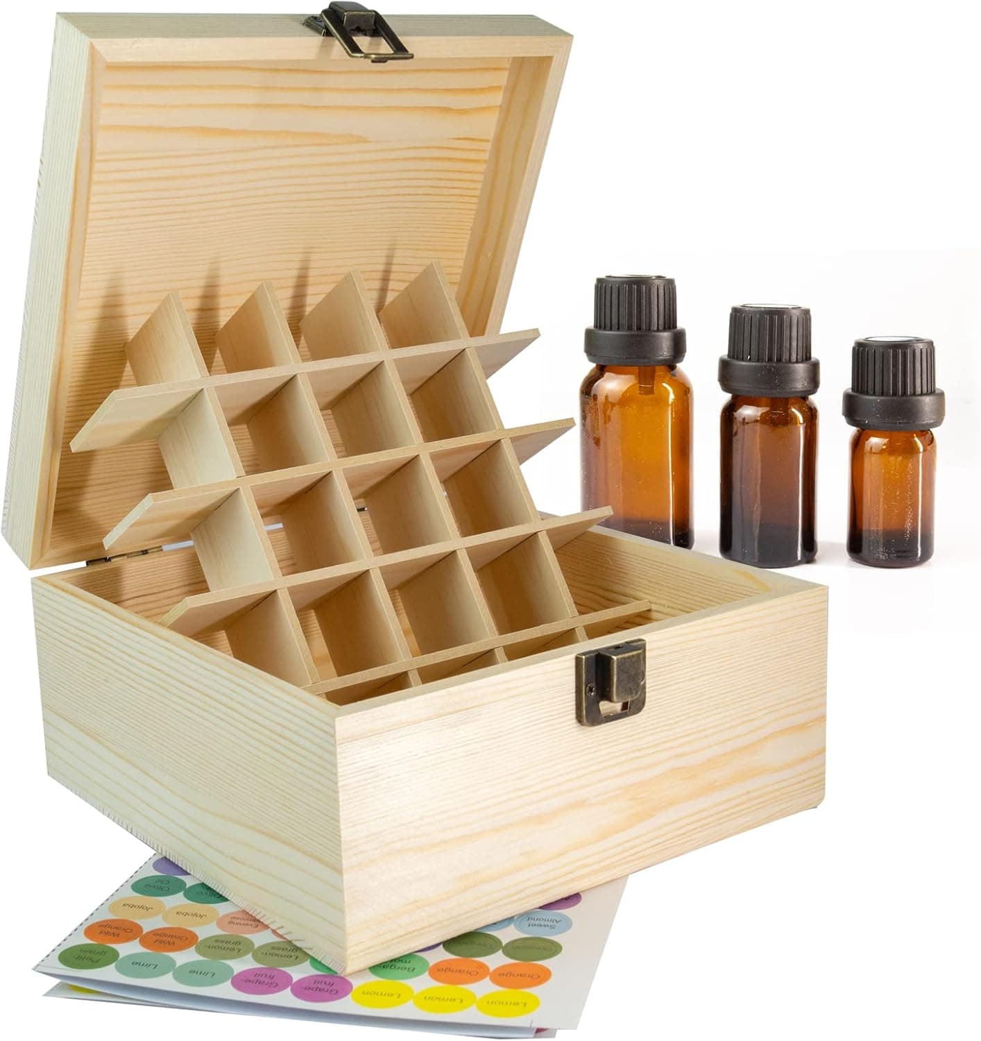 Essential Oil Storage Box Wooden Essential Oils Display Organizer Stand Holder for 15 ml Bottles Nail Polish Collection.