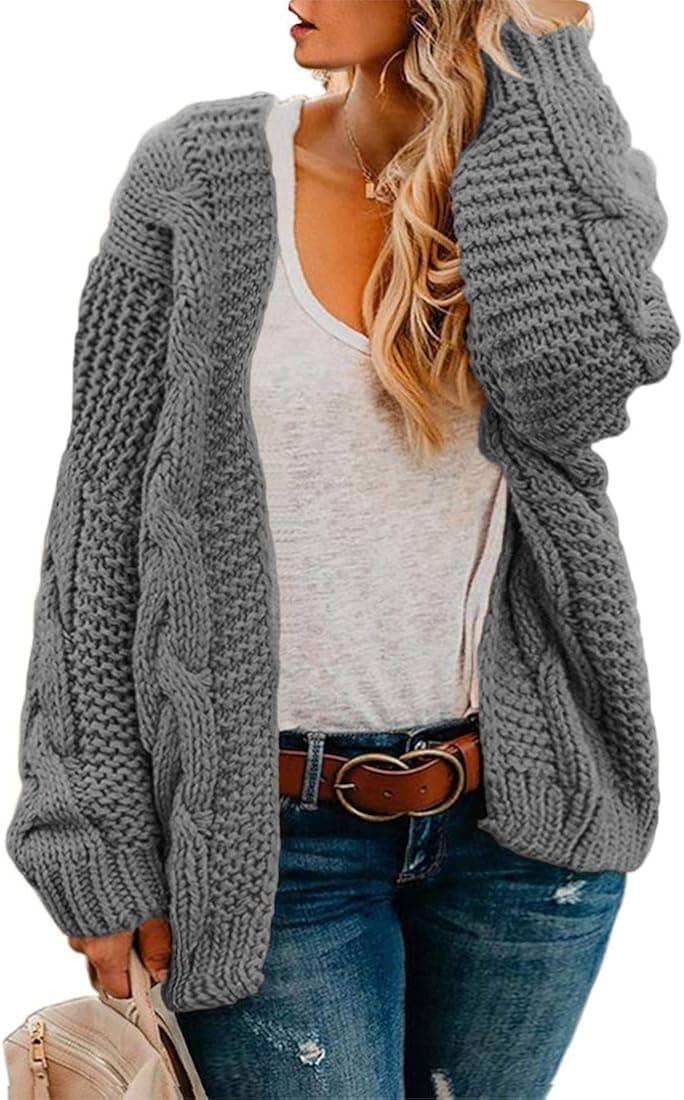 Floretta Womens Plus Size Cardigan Sweaters Loose Knit Oversized Sweater XL-5XL