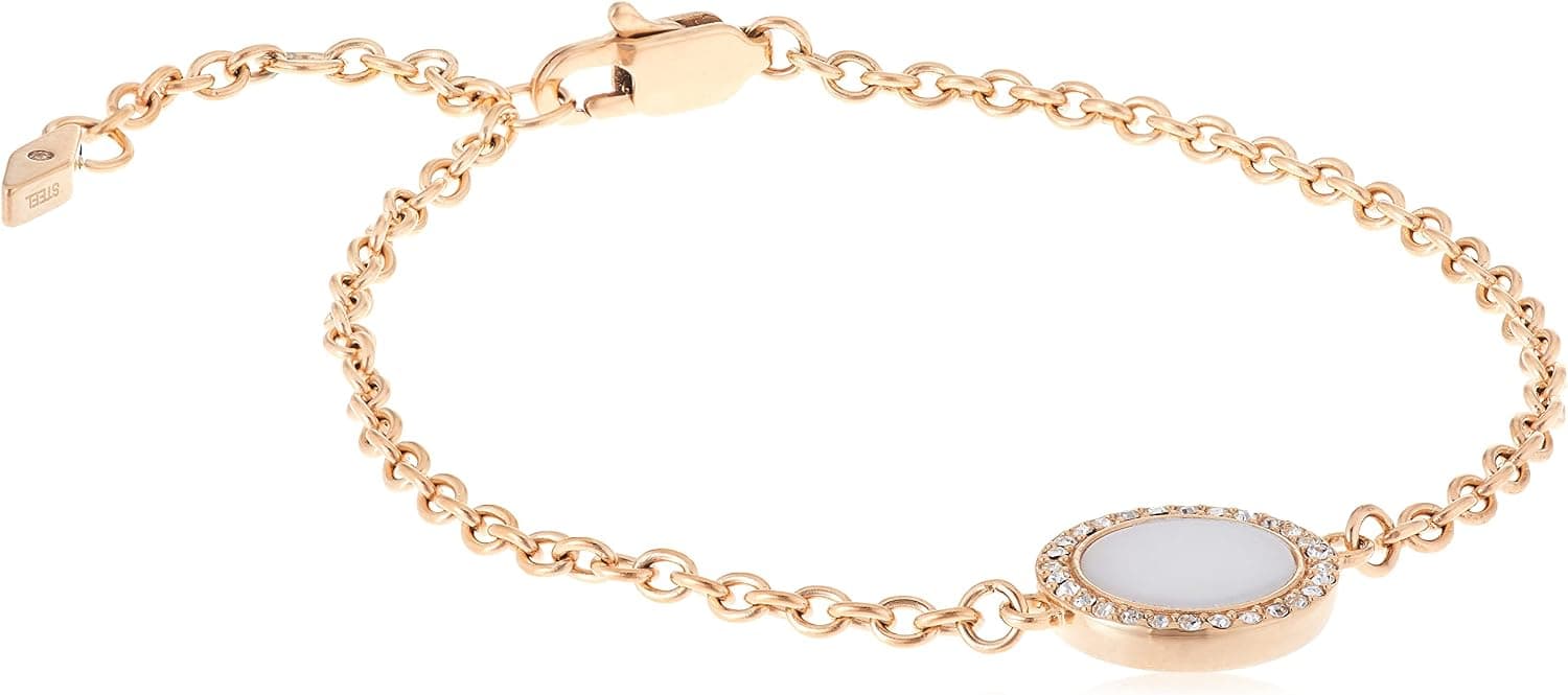 Fossil Women's Rose Gold-Tone Chain Bracelet, Color: Rose Gold (Model: JF02662791)