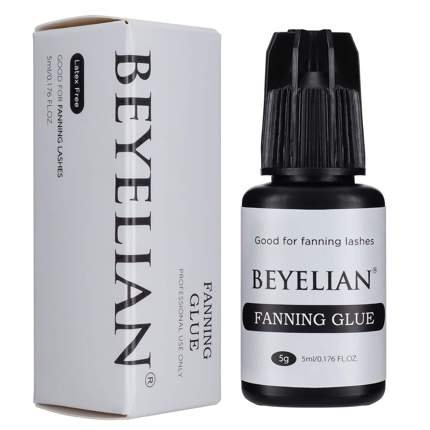 BEYELIAN Fanning Eyelash Extension Adhesive 5ML Fan Lashing Glue 1-2 sec Fast Drying 6-8 Weeks Long Retention Professional Artists Use Only Strong Hold