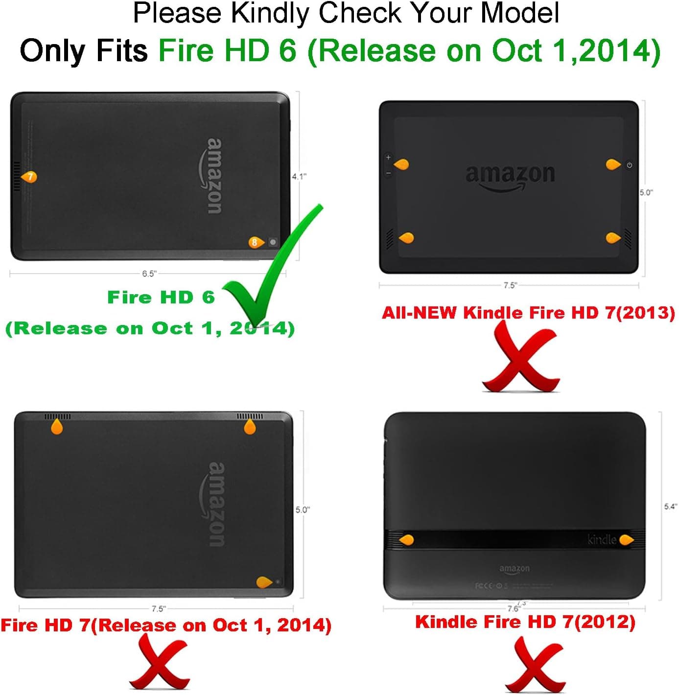Fire HD 6 Case - ACcover Amazon Fire HD 6 Protective Case - 360 Degree Shell Rotating PU Leather Cover Case for Fire HD 6 4th Generation 2014 Model with Auto Wake Sleep Feature - Hot Pink