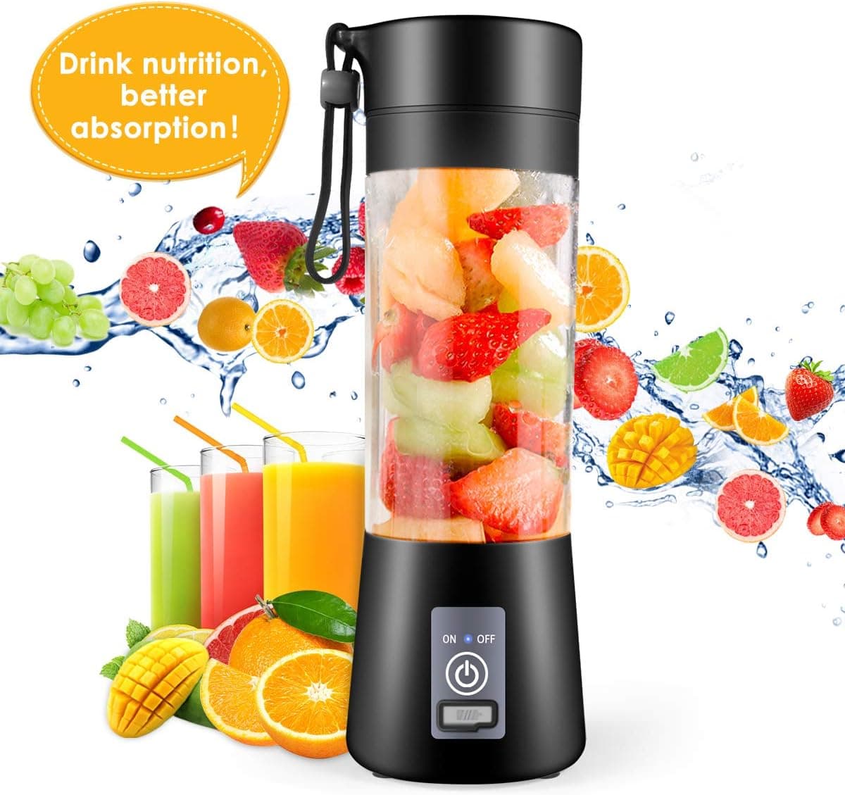 Portable Blender, Mini Mixer for smoothies and shakes, Kitchen tools,Fruit Mixing Machine with USB Rechargeable Batteries