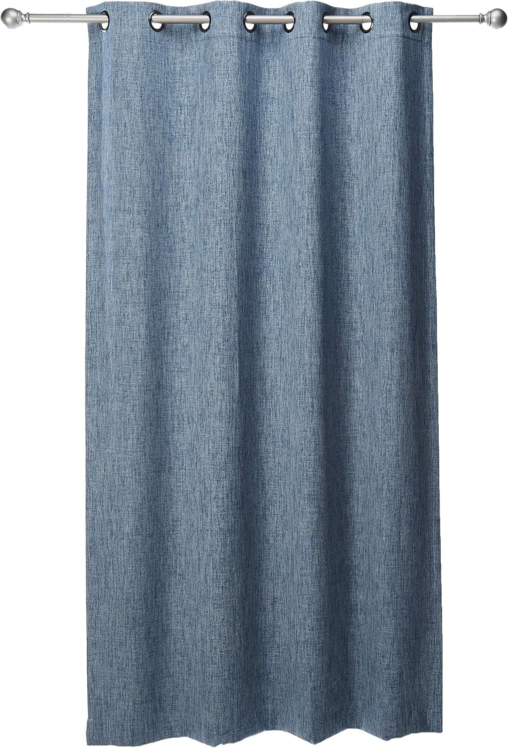 MYSKY HOME 84 Inch Long Curtains for Living Room Faux Linen Thermal Insualted Blackout Curtain Panel for Bedroom (Grey, 52" Width by 84" Length, Single Panel)