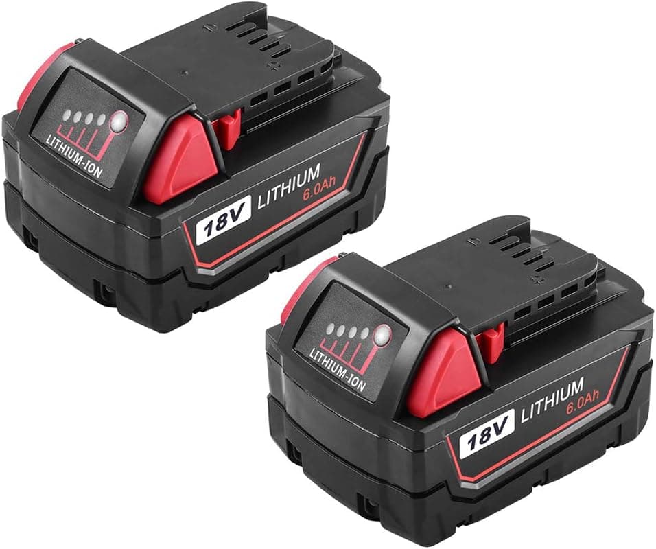 2 Packs 6000mAh Extended Capacity XC Battery Replacement for Milwaukee 18V Lithium-ion Battery 48-11-1840, 48-11-1815, 48-11-1820, 48-11-1850 Cordless Power Tool