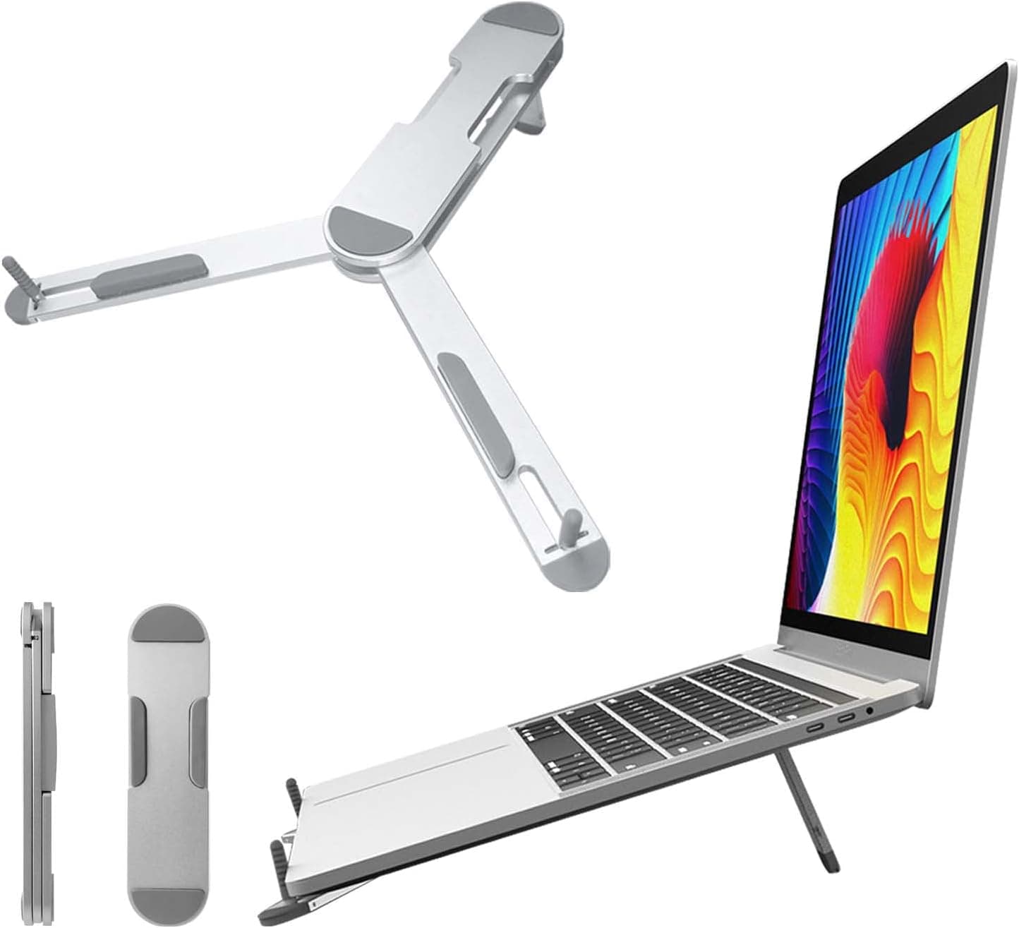 Laptop Holder , LoCHi, Aluminum Notebook Stand, Foldable Portable Laptop Stand Compatible with MacBook Air Pro, More Laptops,Computer Stand,Tablet Stand