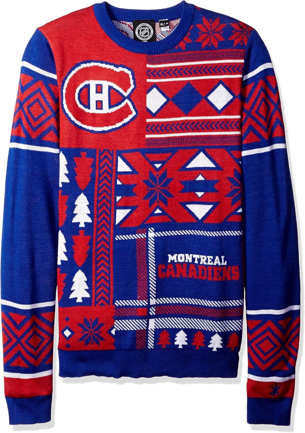 Montreal Canadiens Patches Ugly Crew Neck Sweater Large