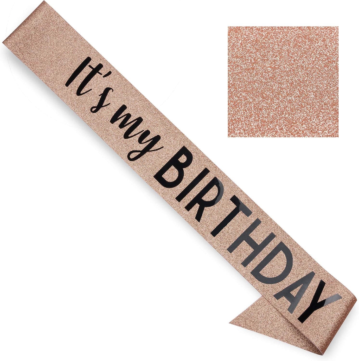 CORRURE 'It's My Birthday' PU Glitter Sash With Foil