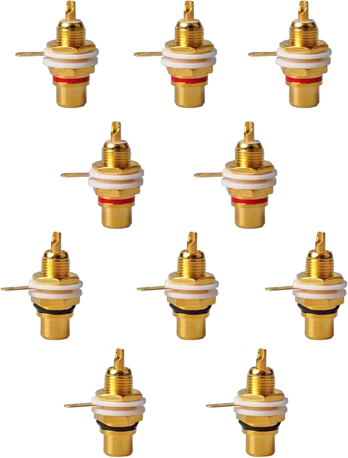 Karcy Amplifier Audio Terminal RCA Plug Jack Socket Chassis Panel Mount 10Pcs