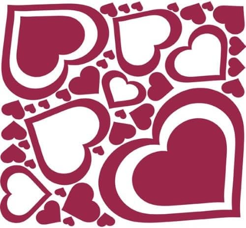 Drama Decor Hearts & Open Hearts Full Sheet Removable Stickers
