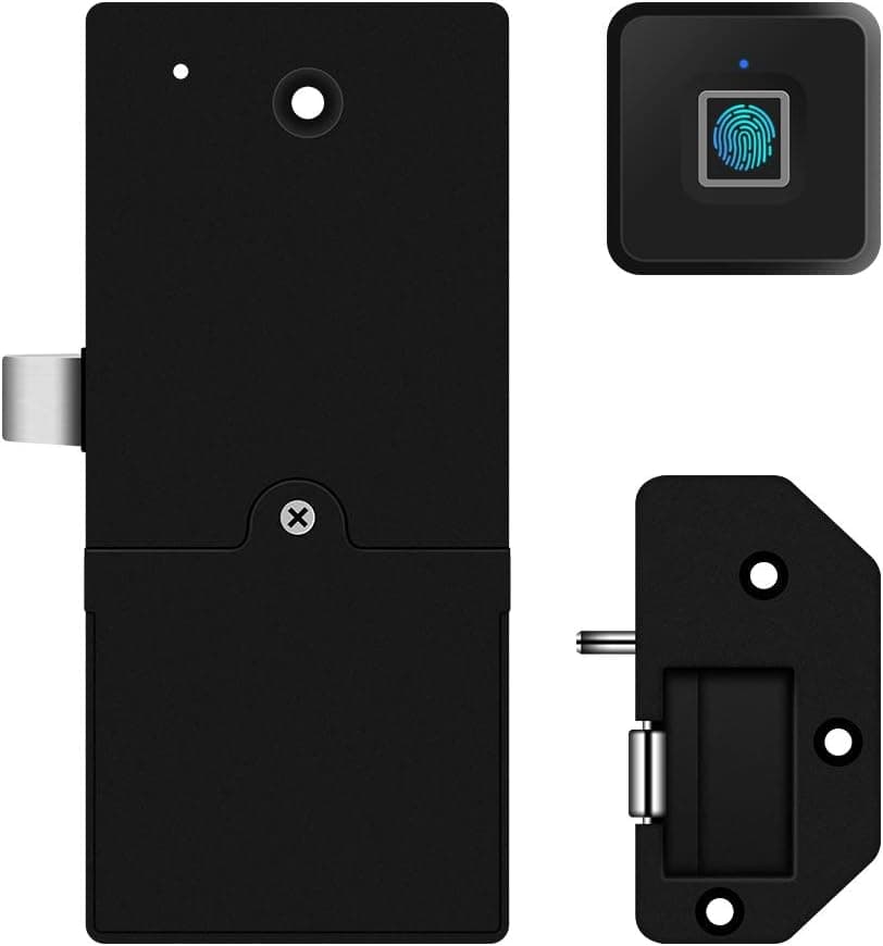 Fingerprint Lock Cabinet Locks Biometric Keyless Wooden Box Furniture Drawer Fingerprint Locks,Suitable for Home &Office (S)