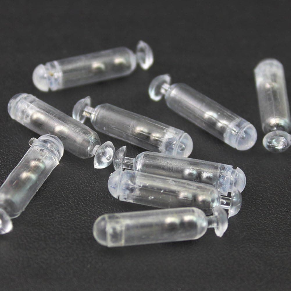 EDTara 100 Pcs Fishing Lure Glass Rattles Tube Worm Jig Insert Tube Rattles Shake Attract Fly Tie Tying Attractants