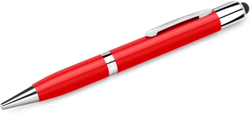 The perseids 5 in 1 Multifunction Pen, Writing Ballpoint Pen with Stylus, USB 32GB Flash Drive, Touch Pen Built-in Cable Compatible with iPhone iPad, Business Gift for Men Women Red