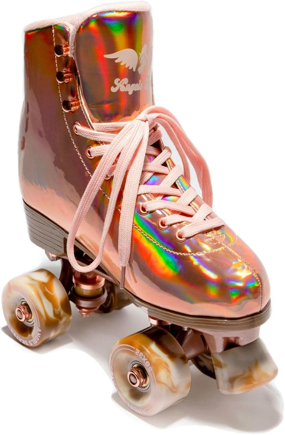 Angels Skates Kids' & Women's Roller Skates - Premium Quality PU Leather Quad Roller Skates - Adjustable High- top Perfect Indoor Outdoor Girls Retro Roller Skates - 1-13 Sizes