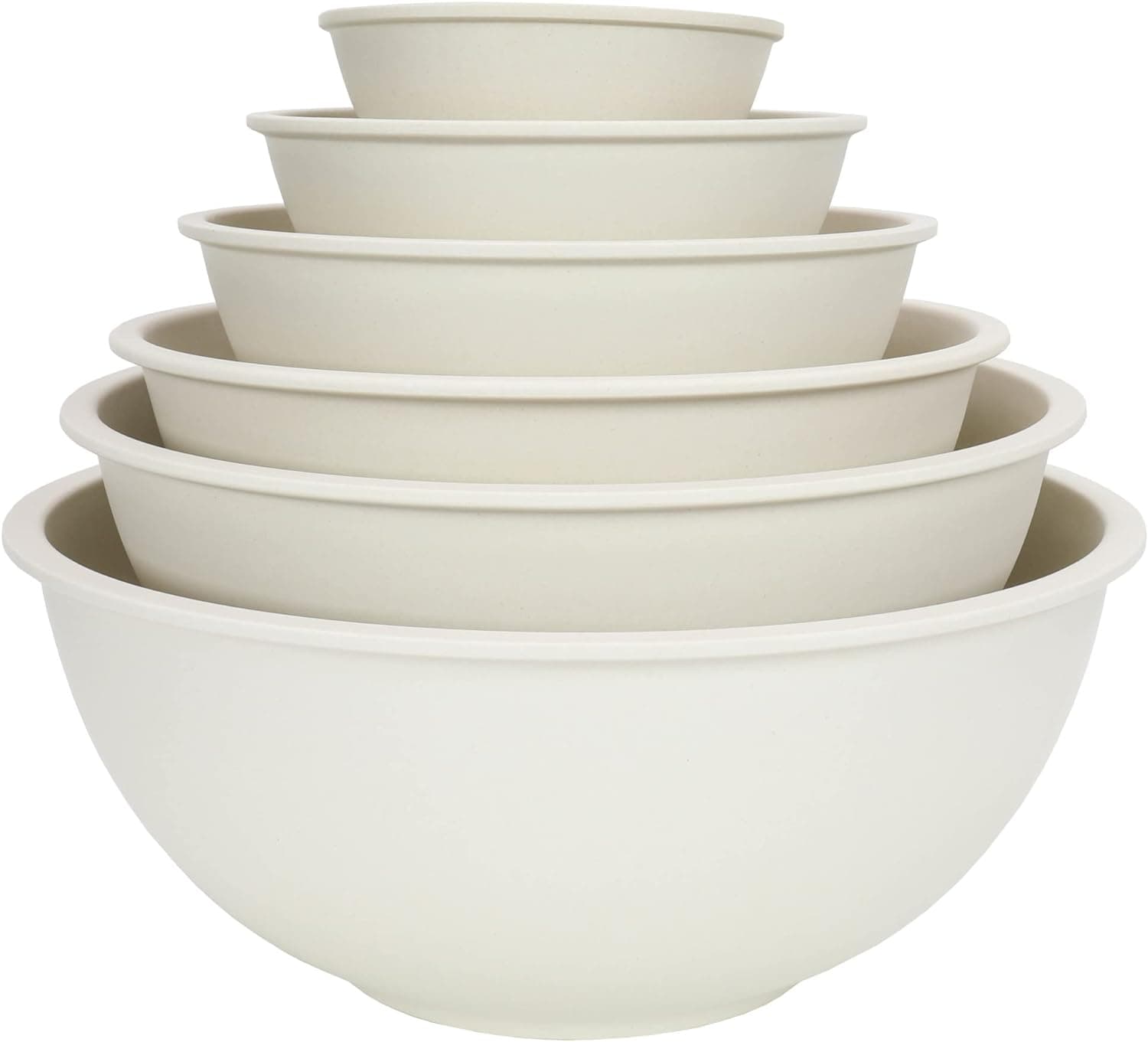 Chef Craft Eco Bamboo Fiber Mixing Bowl Set, 6 Piece Set, Natural